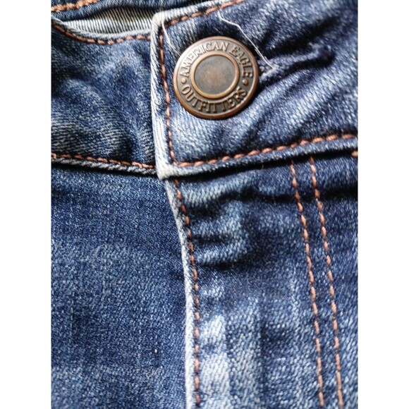 American Eagle Womens 10 L Super Stretch X Distressed jegging Jeans Dark Wash - Picture 15 of 16